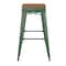 Flash Furniture 30" Green Metal Stool-Teak Poly Seat CH-31320-30-GN-PL2T-GG - alternate 9